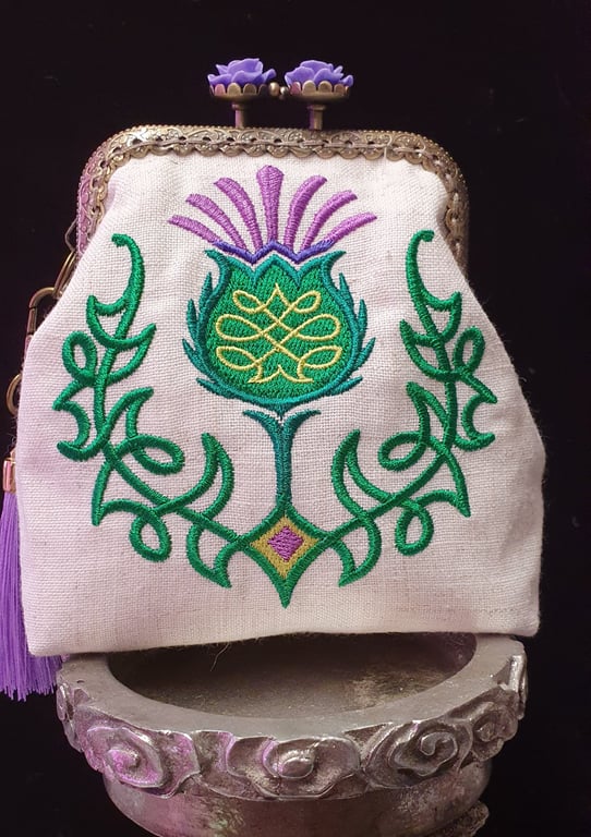 Celtic Knot Thistle Coin Purse 