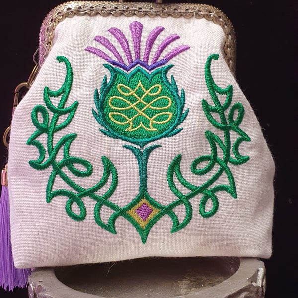 Celtic Knot Thistle Coin Purse 