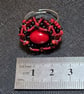 Red Black Glass Adjustable Ring - Image 2