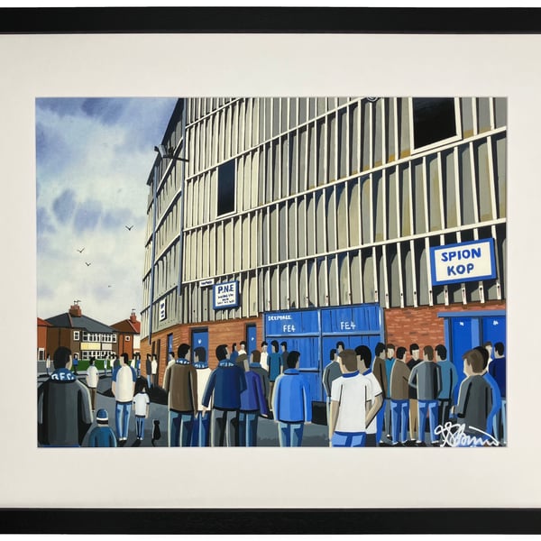 Preston N End, Retro Deepdale Football Stadium Art Print 20" x 16" Frame Size