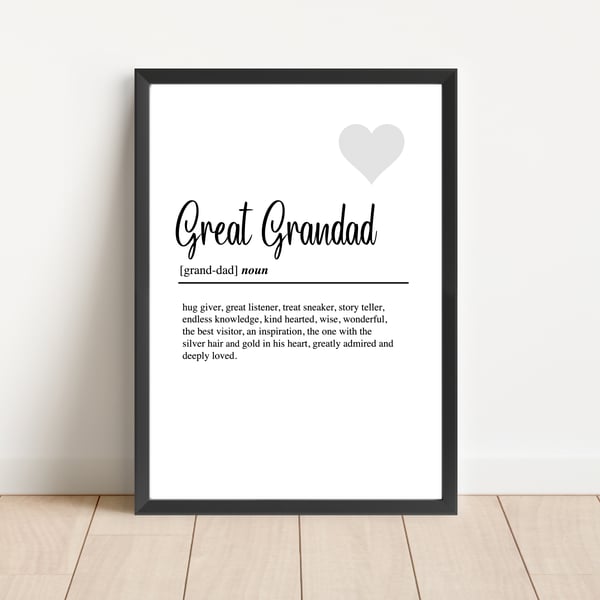 Great Grandad definition print 