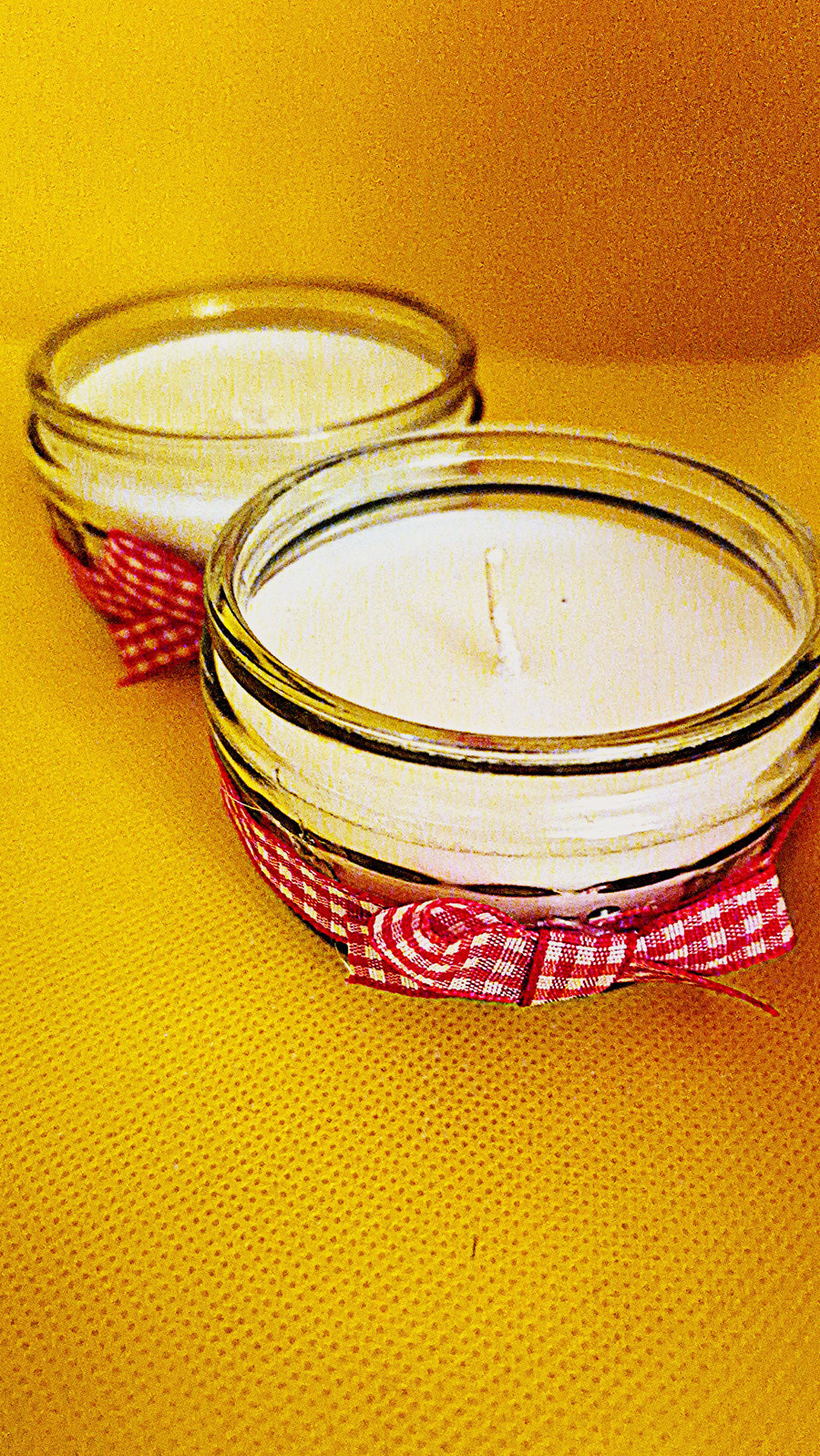 2 White Chocolate Soy Wax Festive Red Gingham Candle