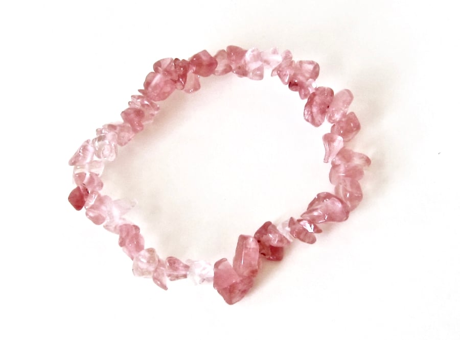 DESTASH:  Red Quartz Chip Bracelet