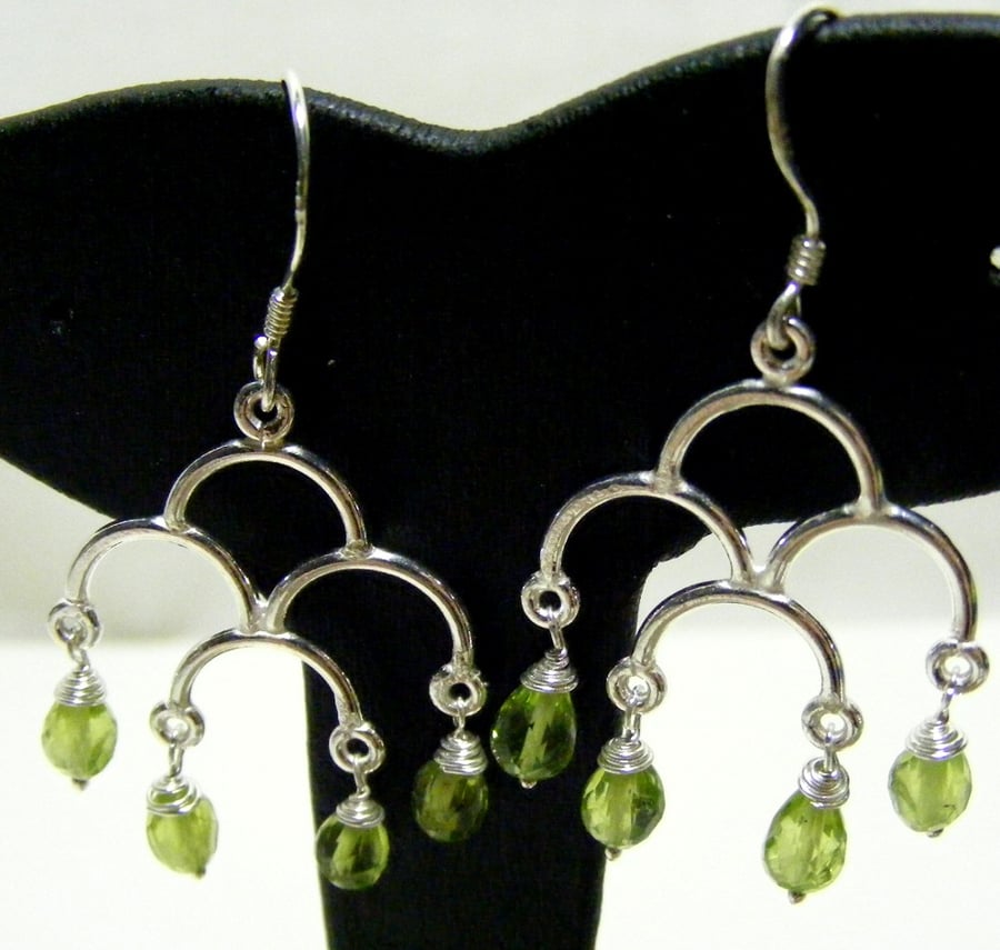 Peridot and 925 Sterling silver Earrings