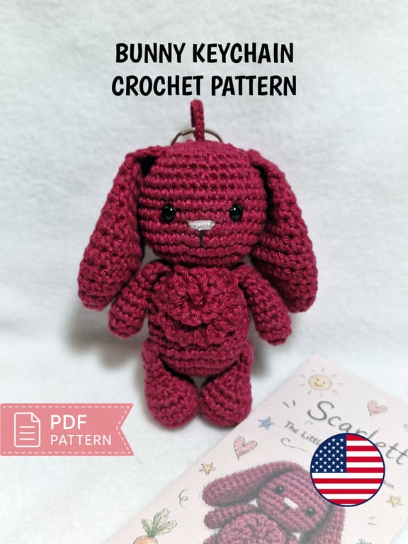 Bunny PDF Pattern - Crochet Bag Charm