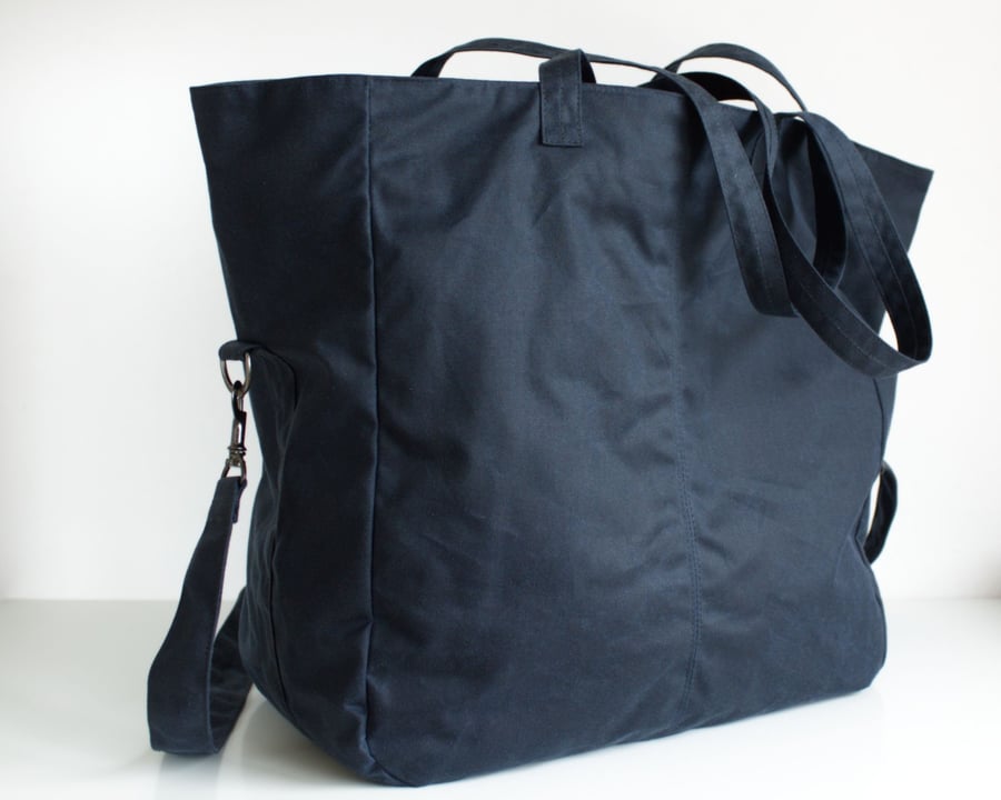 Minimal convertible tote bag shopper in blue by Minus