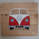 V W Van Painting on Recycled Pallet Wood