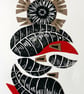 Linoprint Collage Sunrise - Image 1