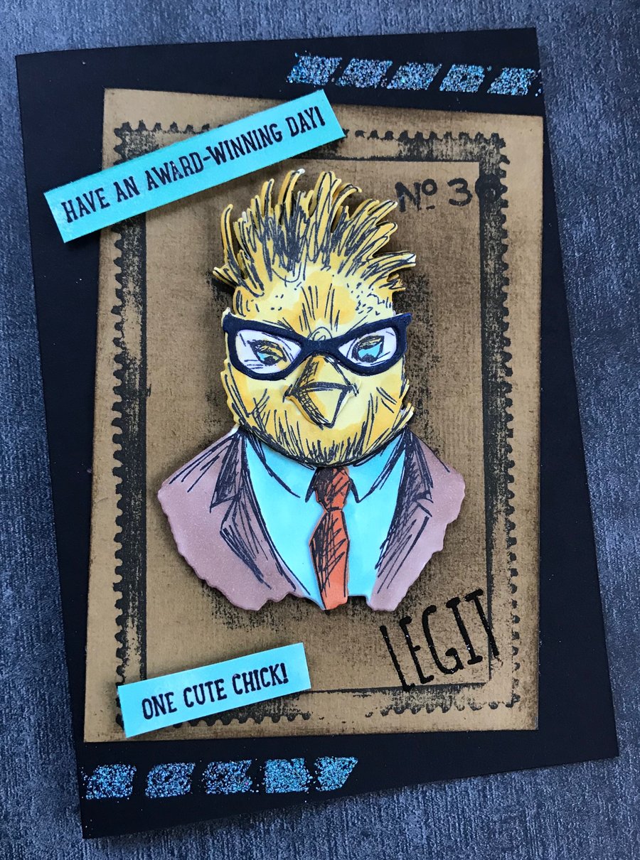 Birthday "Charlie the Hipster Chick" Card