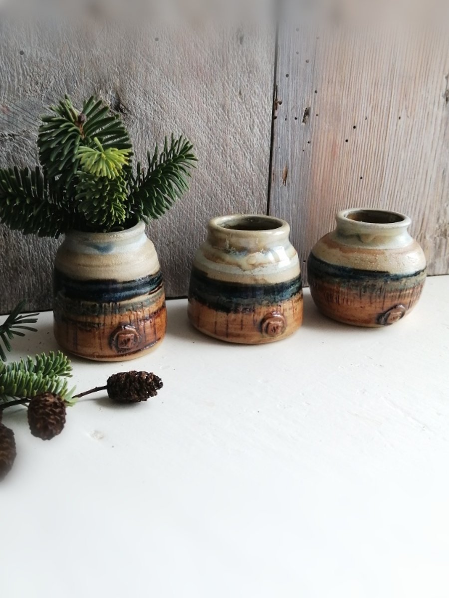 Set of three ceramic vases