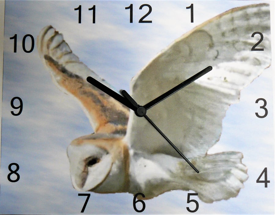 barn owl wall clock owl flying barn owl clock
