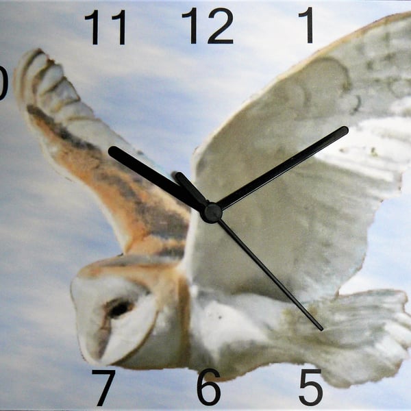 barn owl wall clock owl flying barn owl clock
