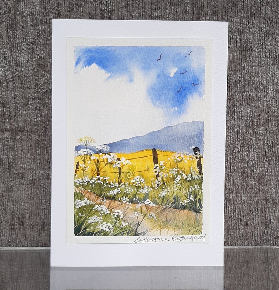 Down the Lane. Blank Card. Original Painting. 260143