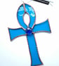 Stained Glass Egyptian Ankh - Turquoise