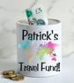 Personalised Ceramic Money Box -Novelty Present-TRAVEL  Fund - Image 1