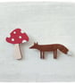 Fox Brooch, Fox Pin, Wooden Fox Pin, Folklore Brooch - Image 5