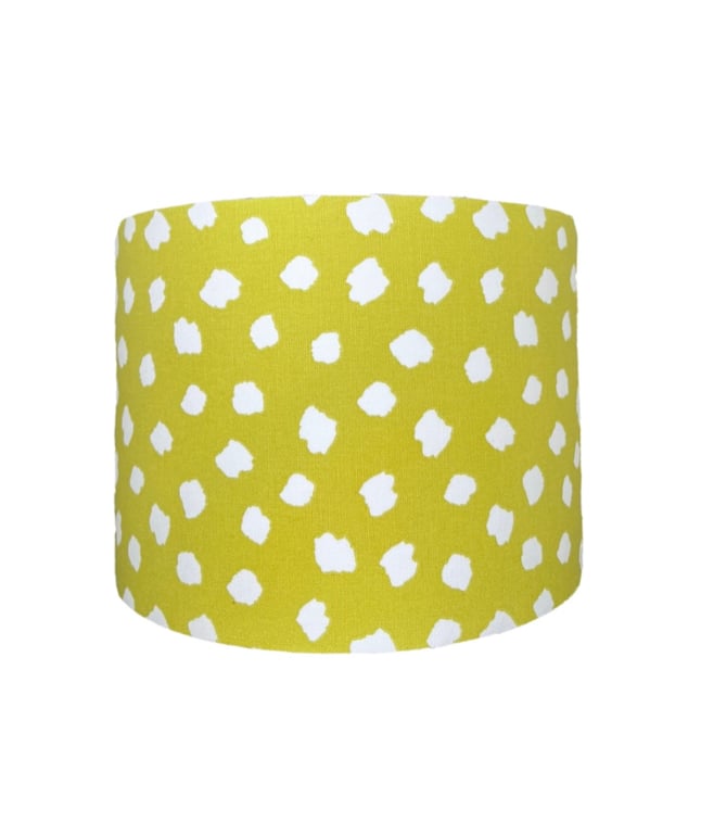 Handmade Mustard Yellow & White Splodge Cotton Fabric Lampshade