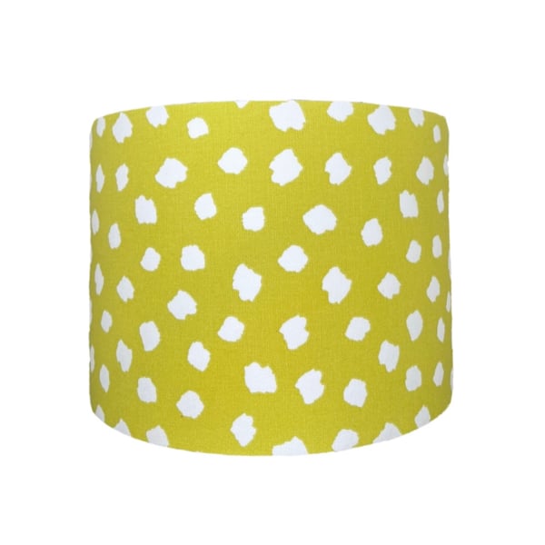 Handmade Mustard Yellow & White Splodge Cotton Fabric Lampshade