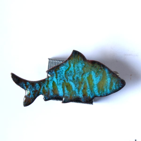 enamelled brooch: fish No.2