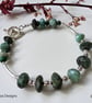 Artisan Natural Emerald Sterling Silver Bracelet