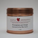 Maple Aromatics Wintergreen and Orange Soy Wax Rose Gold 150g Candle Tin