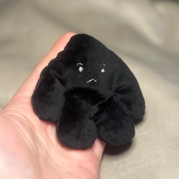 Grump Black Yetling, Mini Pocket Yeti, sensory worry pal, super soft squishy
