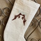 Hand Embroidered Christmas Stocking
