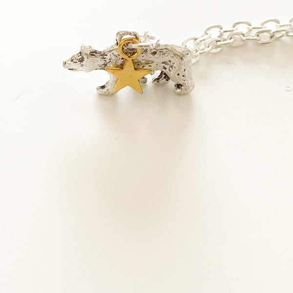 North Star & Polar Bear Constellation Necklace 