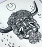 The Dorset Ooser - Ltd. Ed Lino Prints - Two Sizes Available  - Image 3