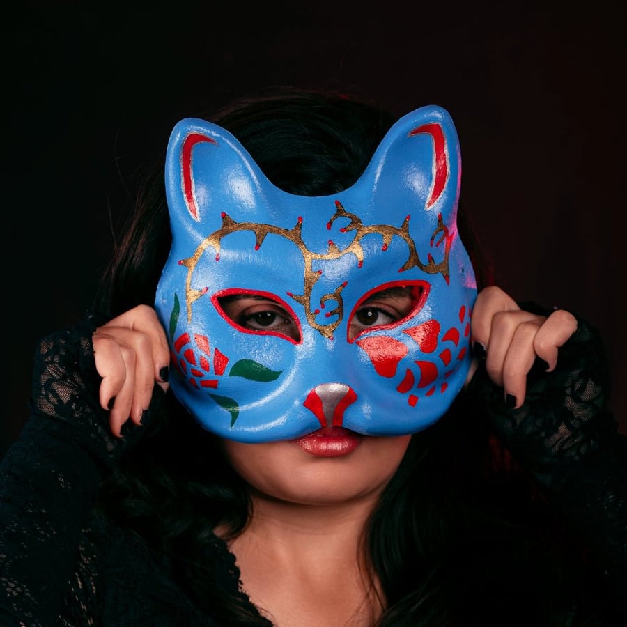 Pearl Hand-painted Fox Mask