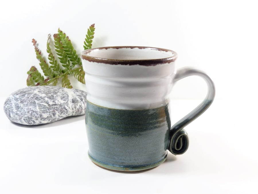 Large Pine Forests under White Skies Mug - Tea, Coffee Ceramic Stoneware Pottery