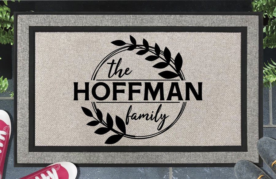 Personalised Surname Door Mat - Customised Family Name Doormat - All Weather 