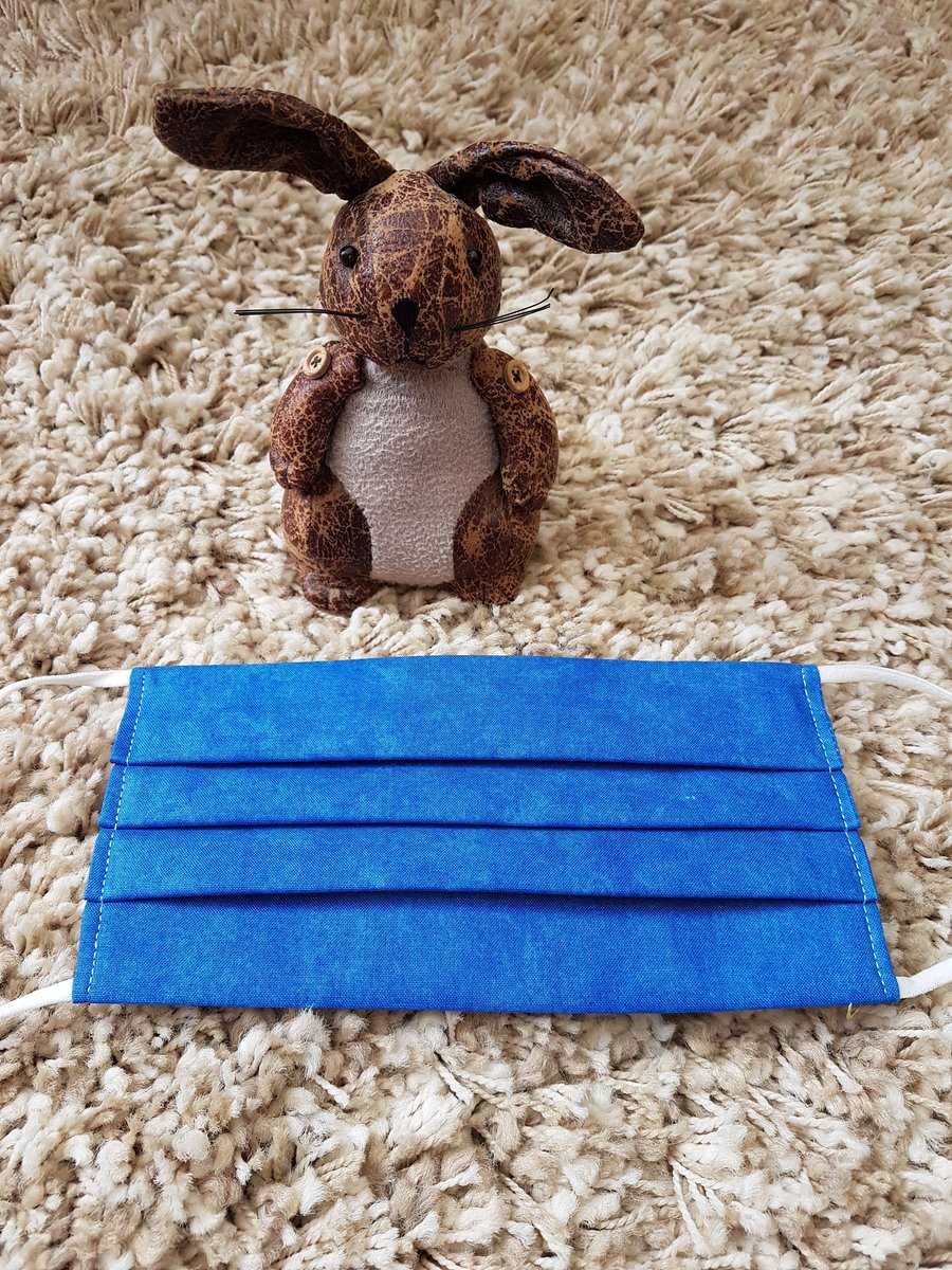 Adult face covering – Denim Blue Mottled print