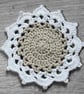 Handmade Crochet Flower Coasters Set of 6 with Basket - Image 2