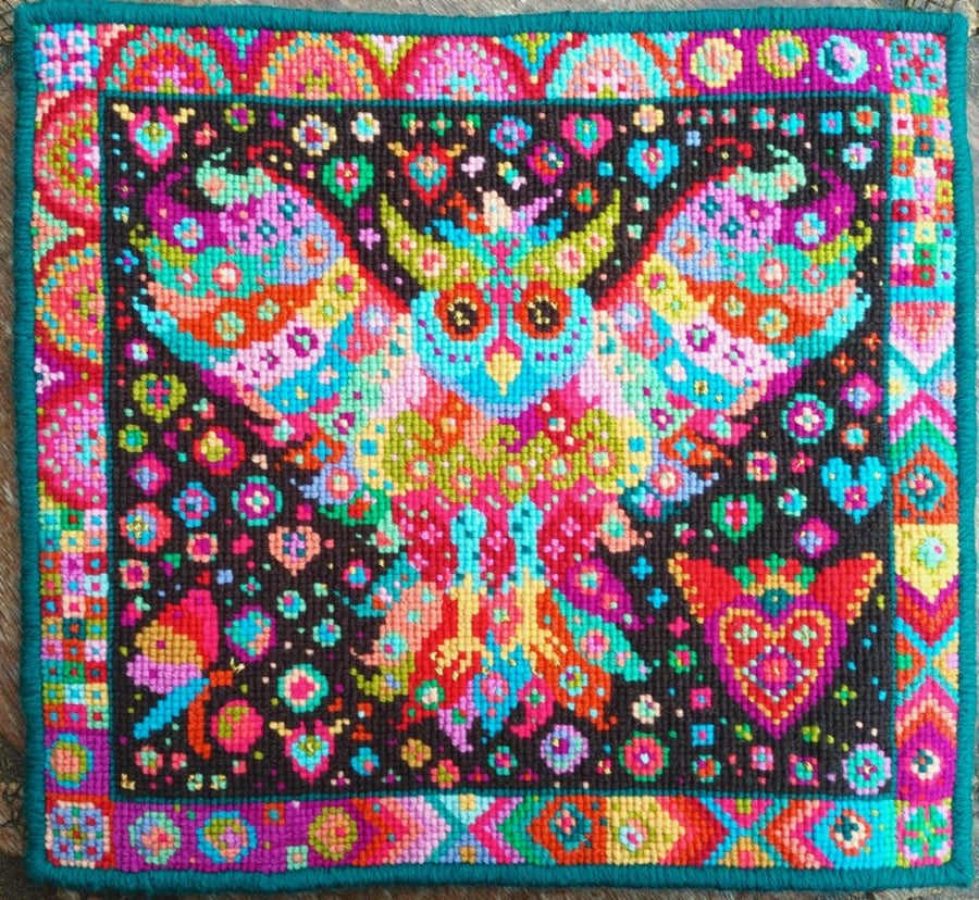 Mexican Owl Tapestry Kit, Folk Art Embroidey,  Cross-stitch Kit, Craft Kit 