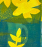 Daffodil Abstract number two - Mono print - original art - Image 3