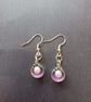 Purple and silver pearl shell dangle earrings  - Image 2