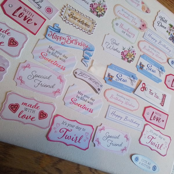 Sentiment toppers for card making. Ref 412