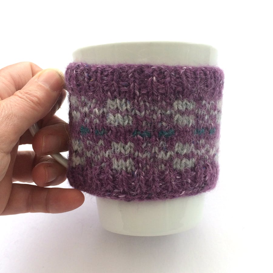 Purple Wool Mug Hug
