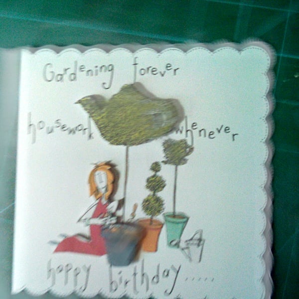 Fun topiary birthday card 
