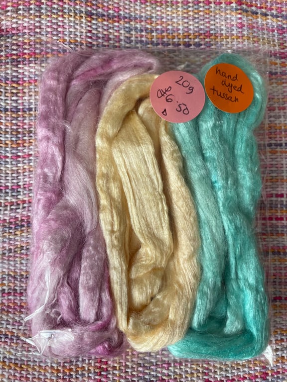 Hand Dyed Tussah Silk - 20g