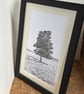 Singular monochrome print Eco friendly One of a Kind gifts Oak Tree - Image 7