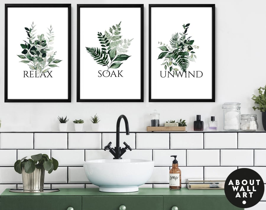 Home Decor Bathroom, Tropical Bathroom Aesthetic Spa Decoration, Botanical Print