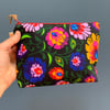 Bright floral zip pouch