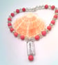 Hot Pink Beads and Glitter Ball Crystal Bead Necklace and Earrings, Gift for Her - Image 8