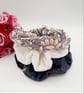 White satin, blue velour and William morris large scrunchie set of 3.  - Image 10