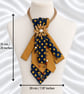 Golden Polka – Upcycled Necktie Statement Necklace - Image 2
