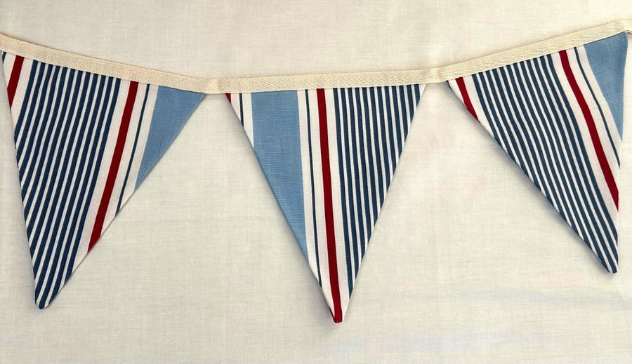 Striped Cotton Bunting, Nursery Garland, Party Decor