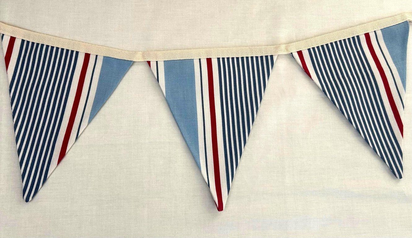 Striped Cotton Bunting, Nursery Garland, Party Decor