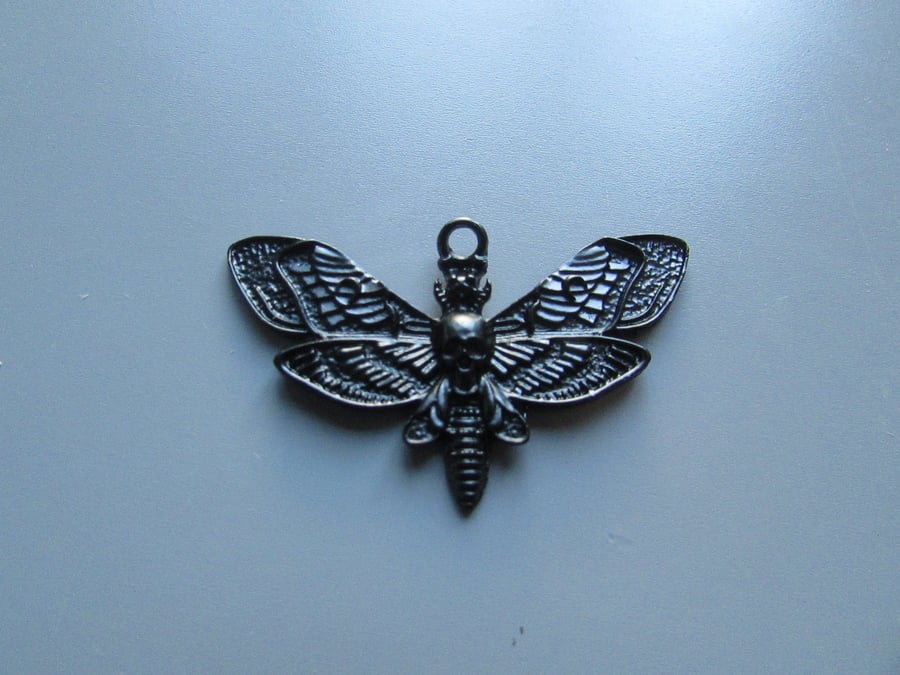 Black Deaths Head Moth Jewellery Tibetan Charm